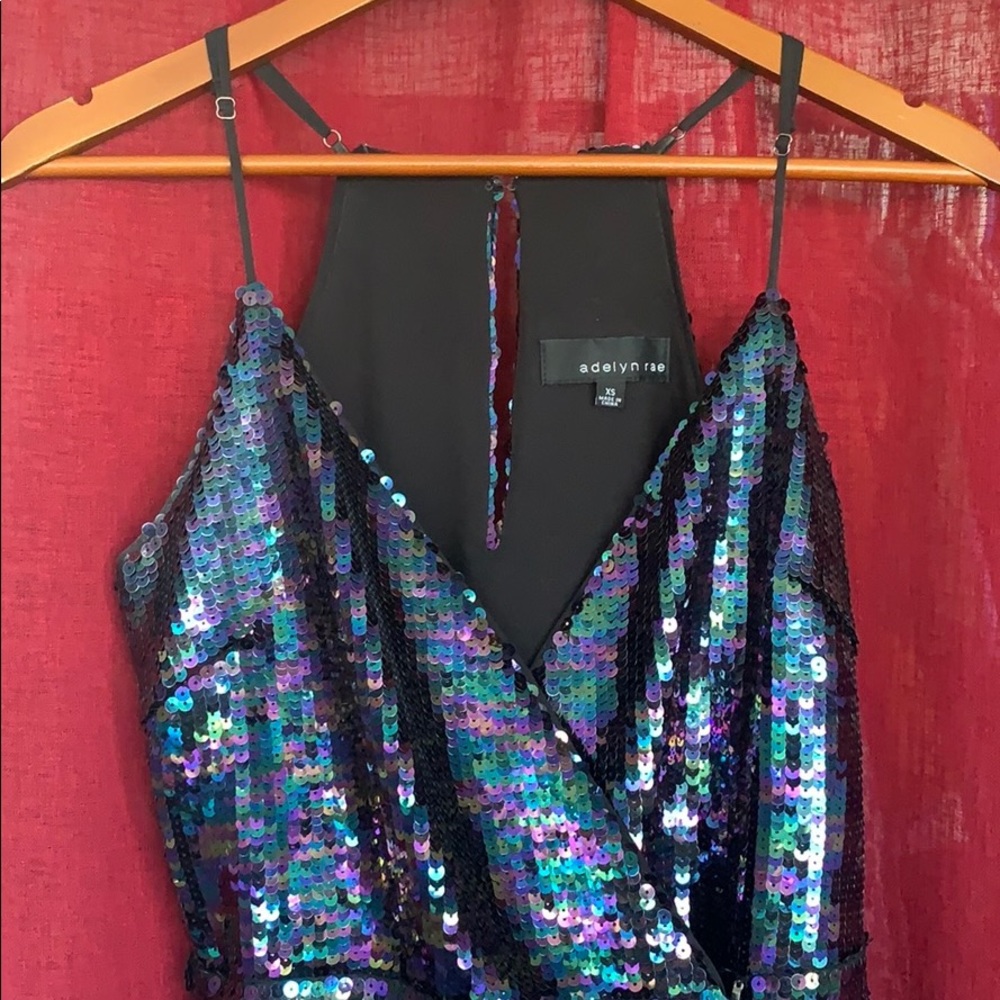 Sequin mini wrap dress